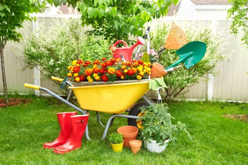Garden maintenance in Grange Park with hedge trimming and lawn care